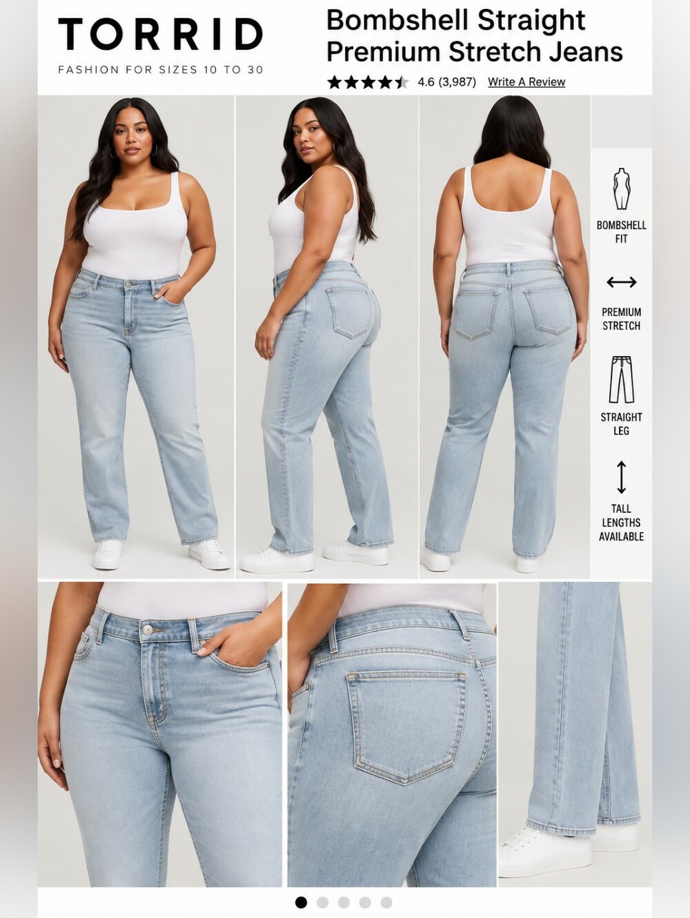 TORRID Light Wash Straight Leg Women’s Jeans 20Long